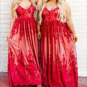 Red reona maxi dress
